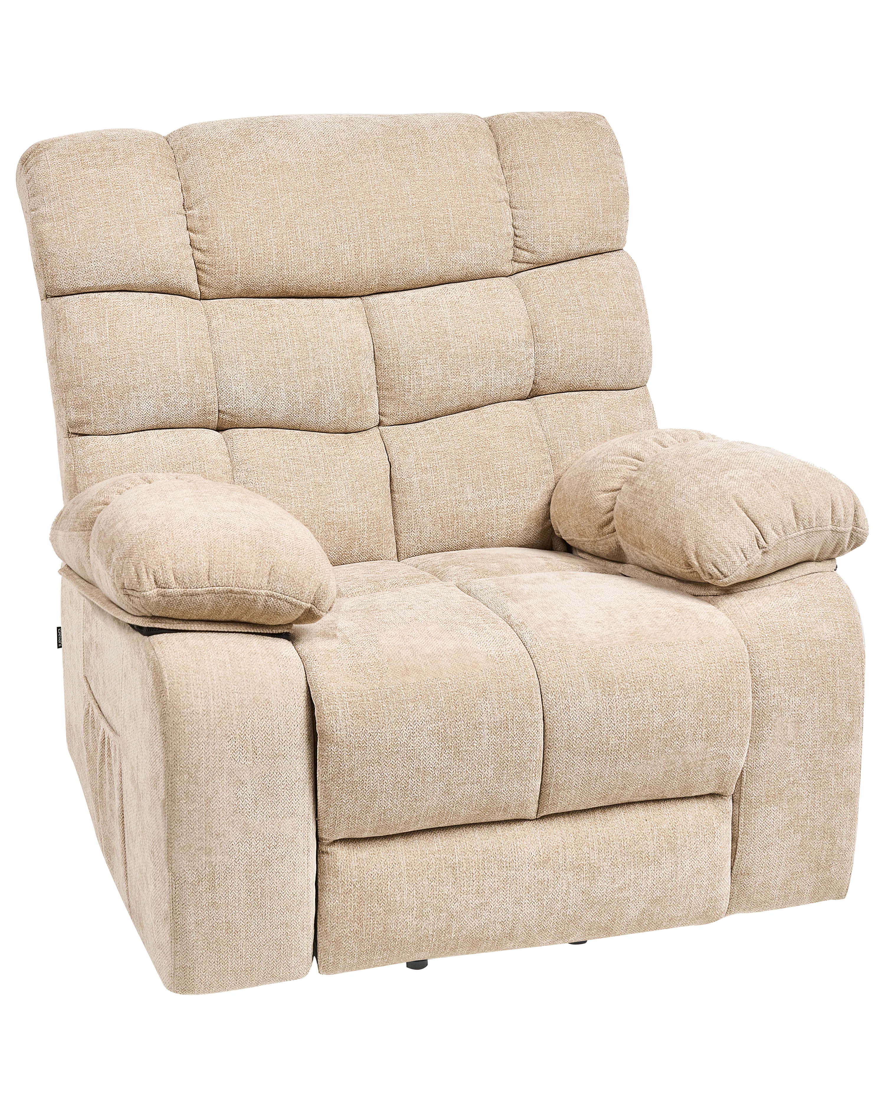 Elektrische relaxfauteuil ARES inclusief voetensteun Stof Beige