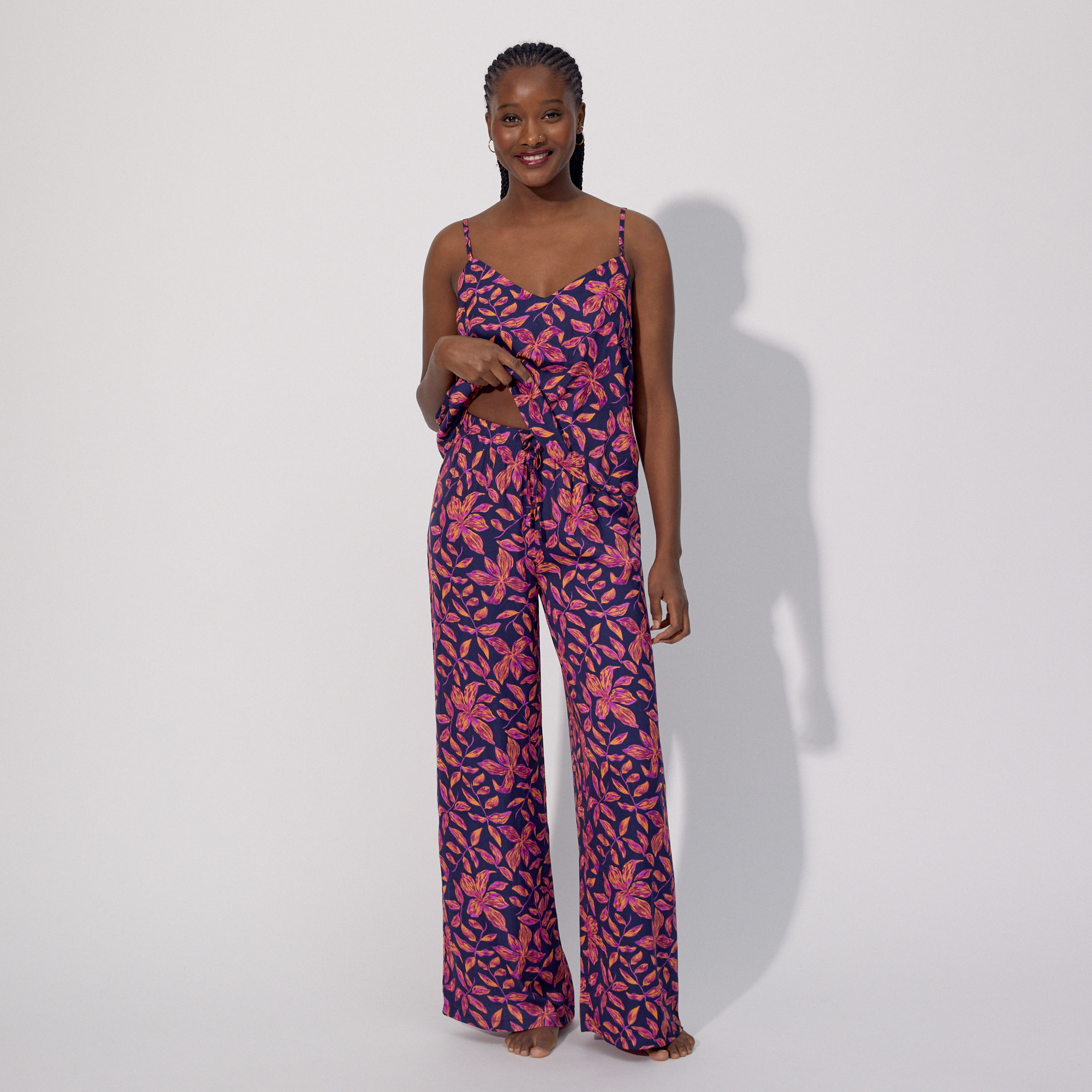 Pantalon large en satin