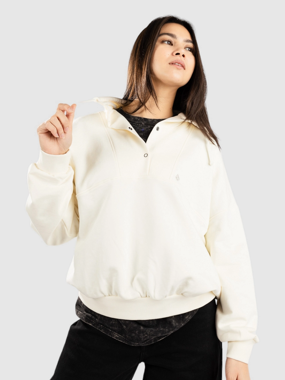 Volcom Reetrostone Zip Hoodie star white