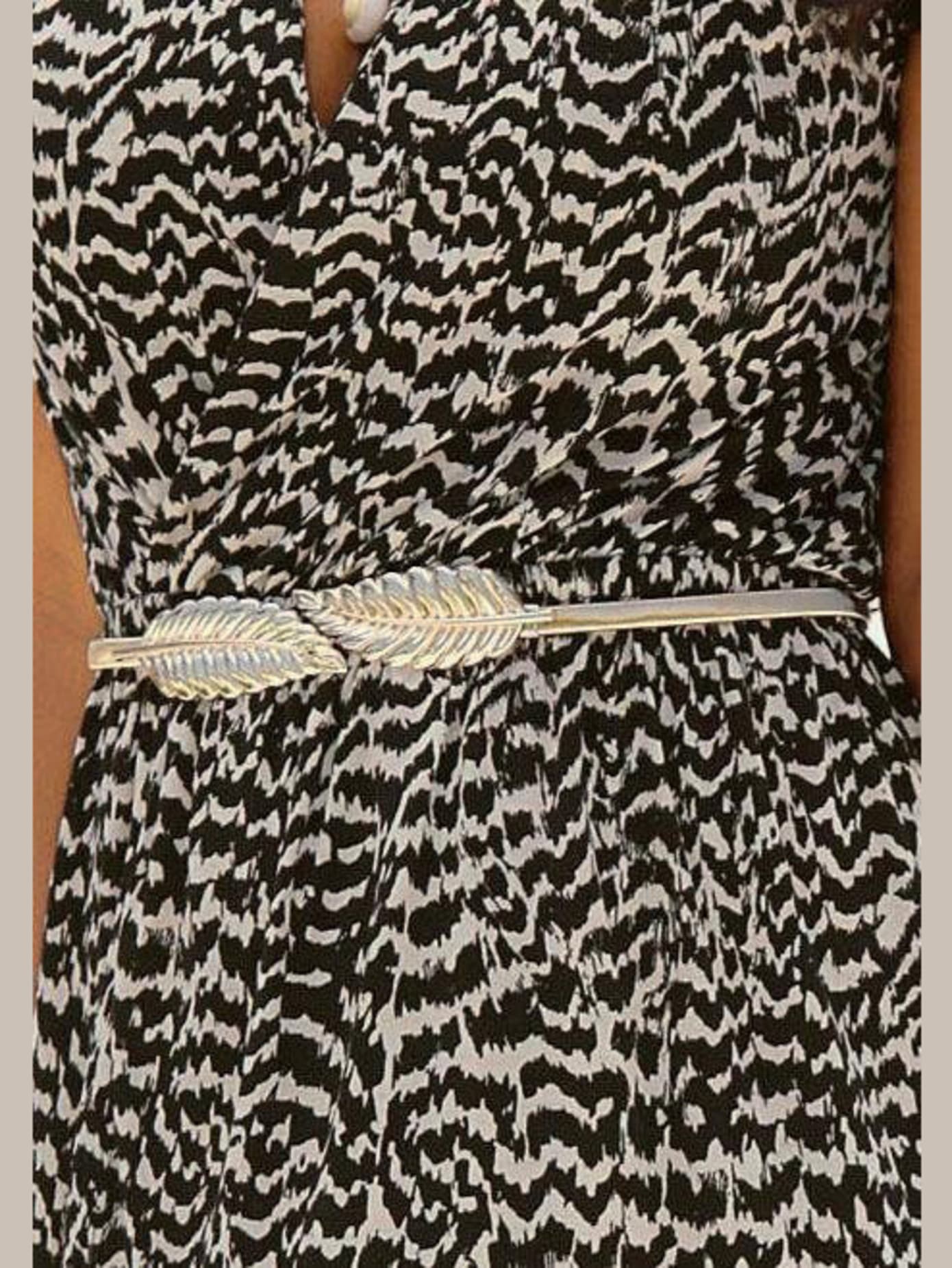 Ceinture décorative et extensible avec boucle plume tendance