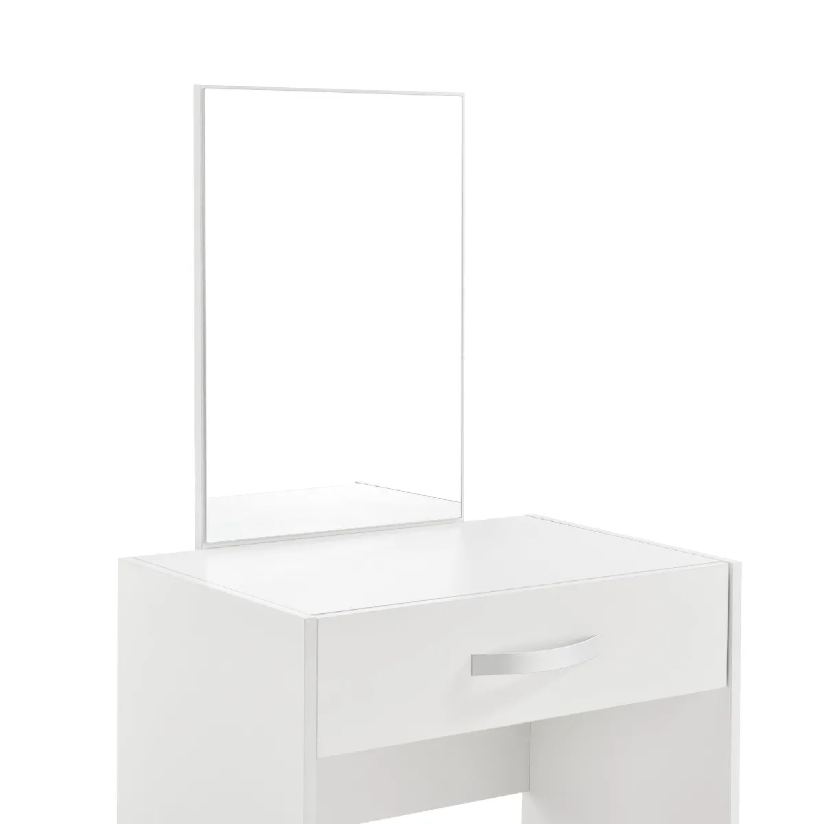 Helloshop26 Coiffeuse avec miroir - Blanc