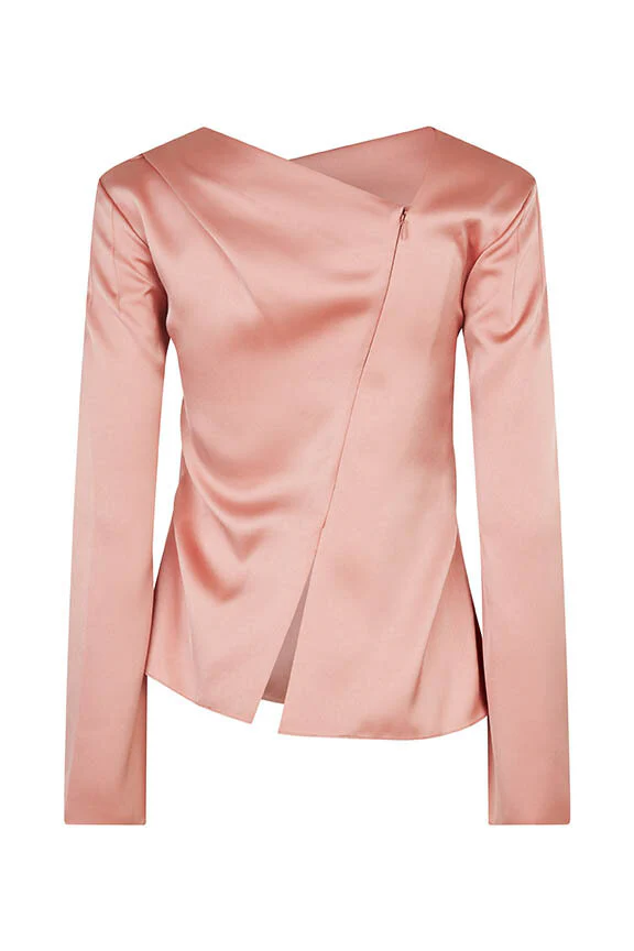 Stine Goya  Assymetrical langærmet top - Rose Tan