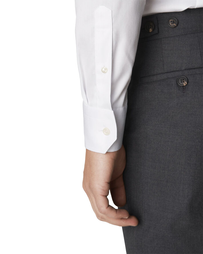 ETON Light Blue Signature Twill Shirt Extra Long Sleeves - Contemporary Fi Hvid