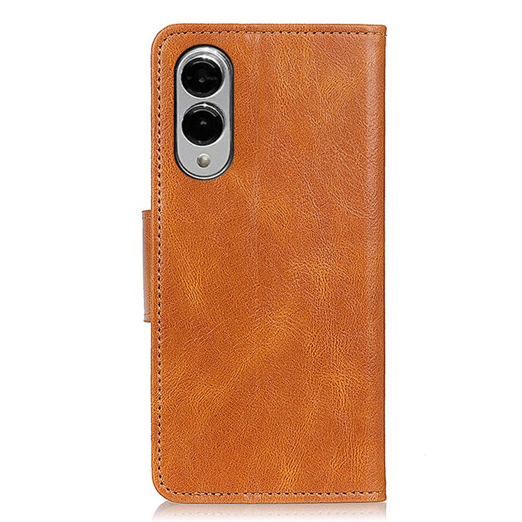 Samsung Galaxy S25 Edge Echtleder Tasche Flip Cover (RFID Schutz) - Braun