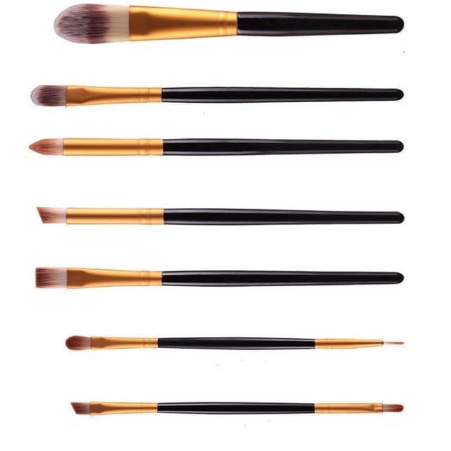 Professionelle blide make-up børster 20-Pack, svart, Guld