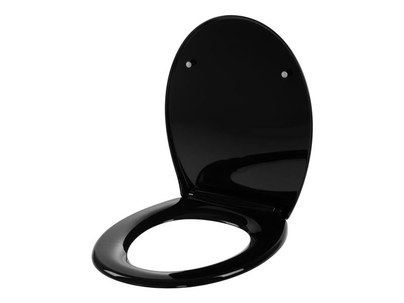 COCON Toilettensitz mit Absenkautomatik Schwarz WC-Sitz aus Kunststoff mit universeller Passform