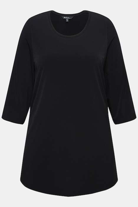 Longshirt,  A-Linie, Rundhalsausschnitt
