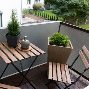 Balkonscherm doek polyester grijs ca. 90 x 500 cm
