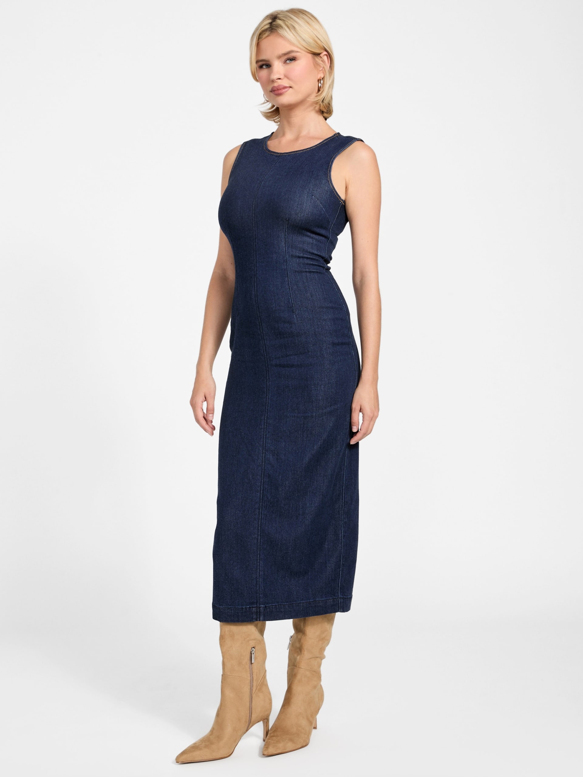 Vestido midi em mistura de lyocell