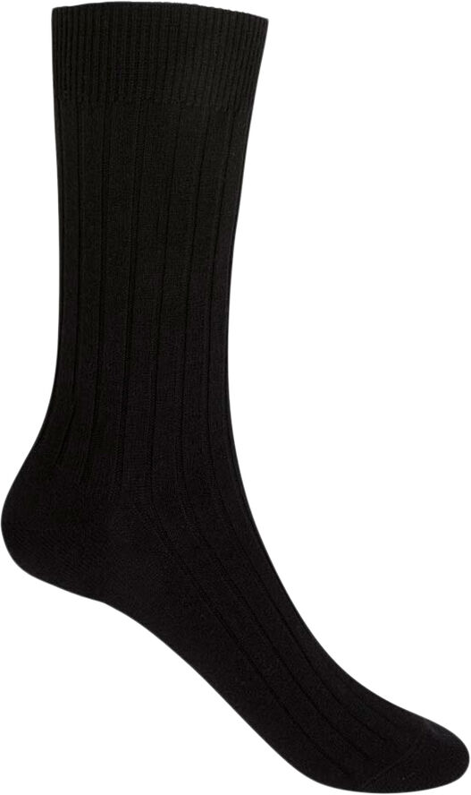 Punto Blanco Mercerised wool socks - ribbed Black