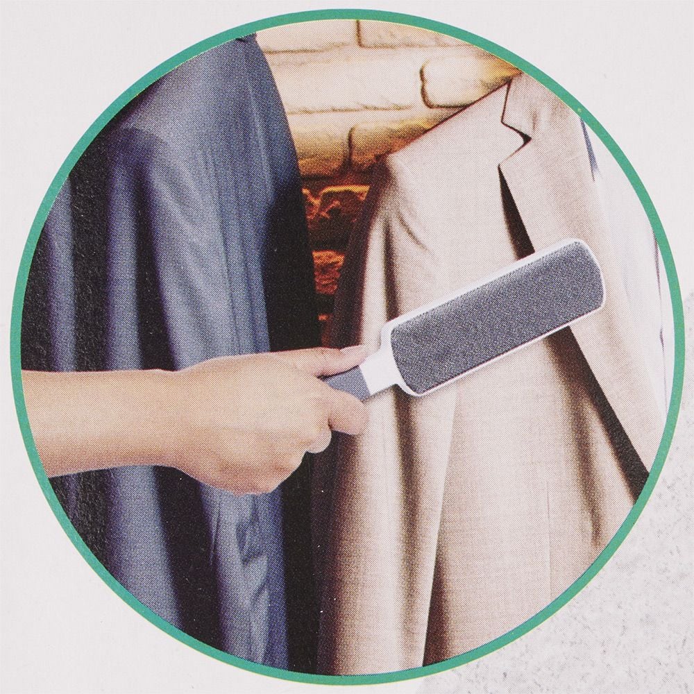 Brosse attrape poils plate auto nettoyante double face bleu