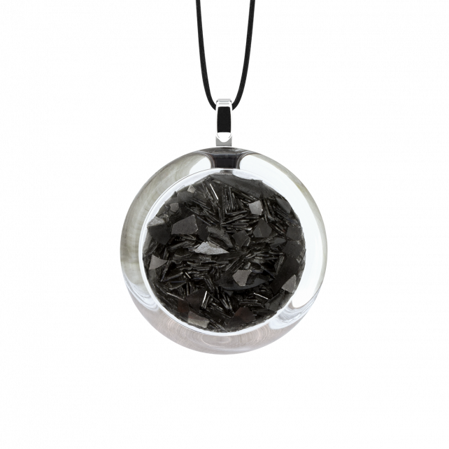 Pendentif en verre soufflé - Cachou Mini Paillettes