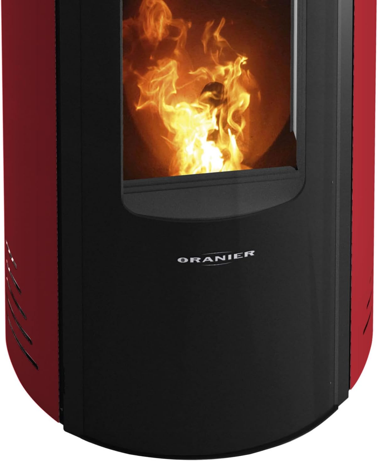 ORANIER | Sando 50 | Korpus Schwarz | Bordeauxrot | Pelletofen, 8.0 kW
