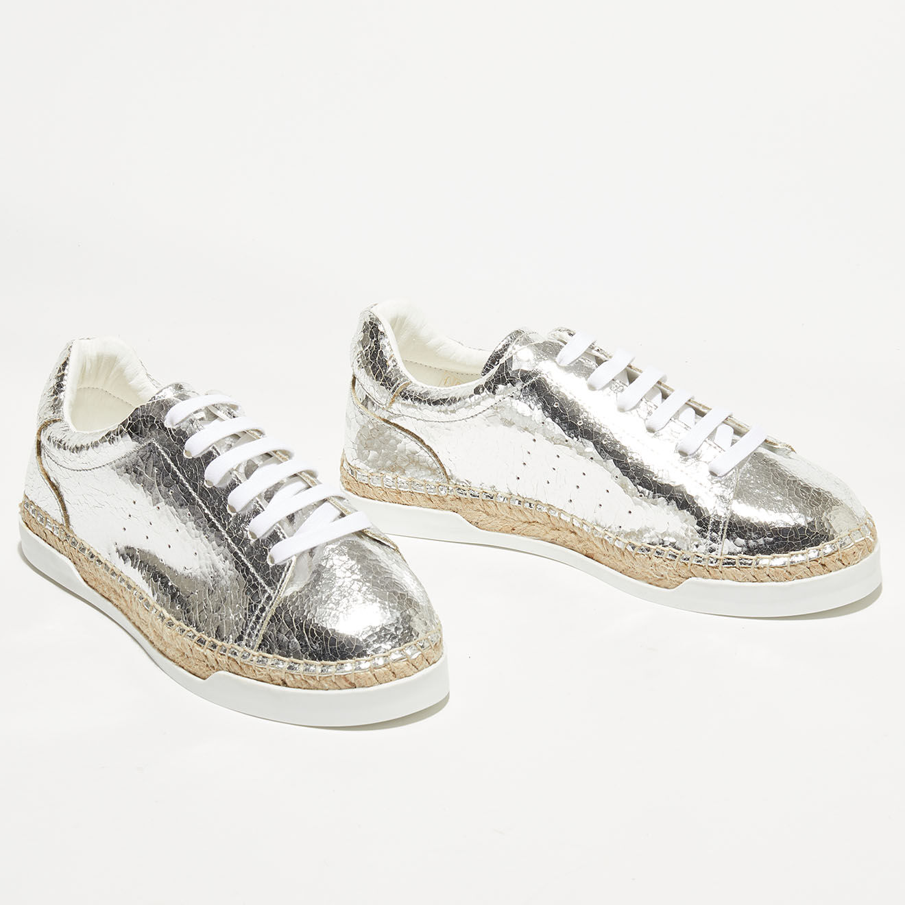 Canal Saint Martin Sneakers en Cuir Lancry argentées