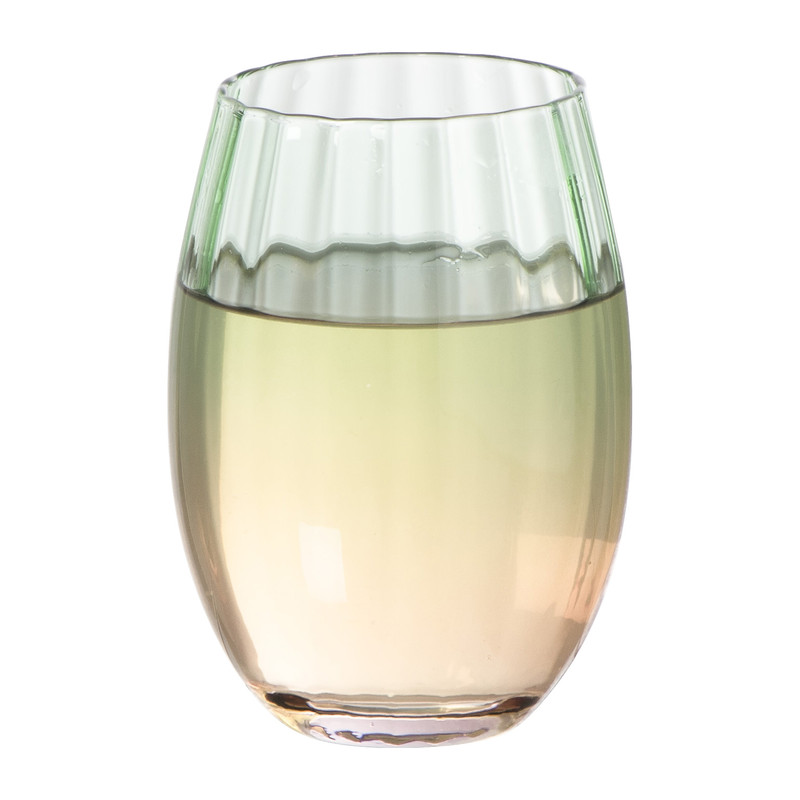 Waterglas roze/groen - 400 ml