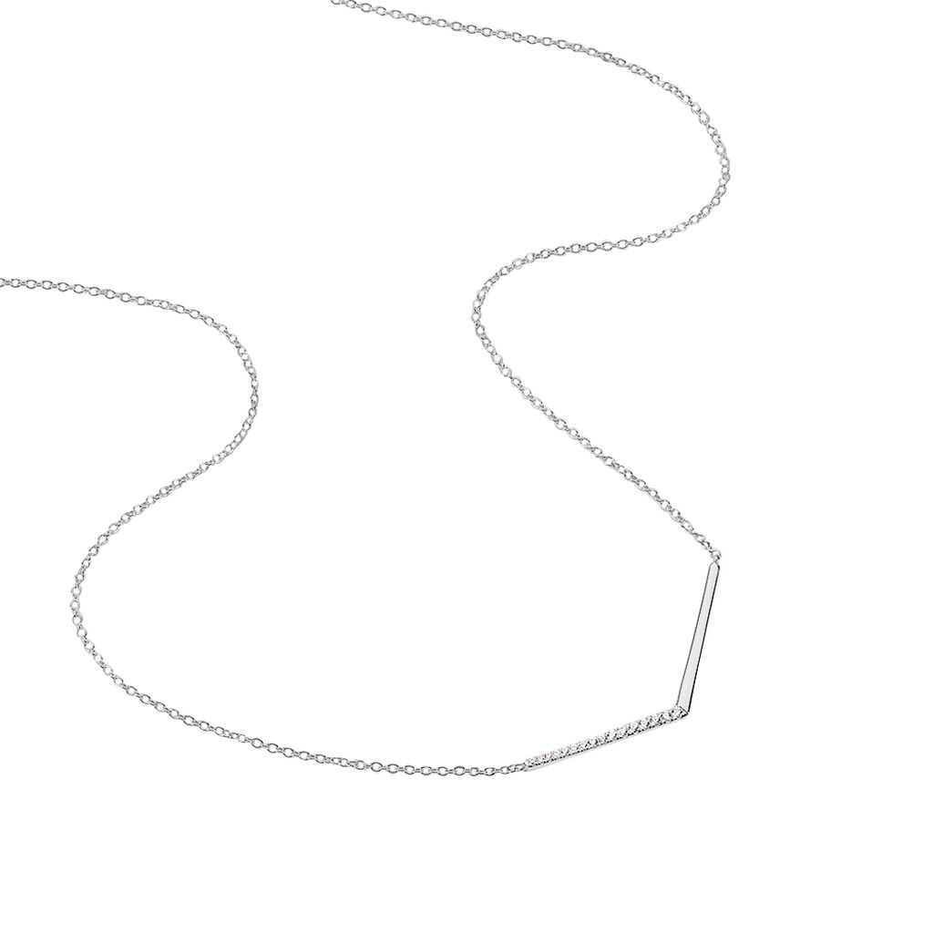 Collier Emea Argent Blanc Oxyde De Zirconium