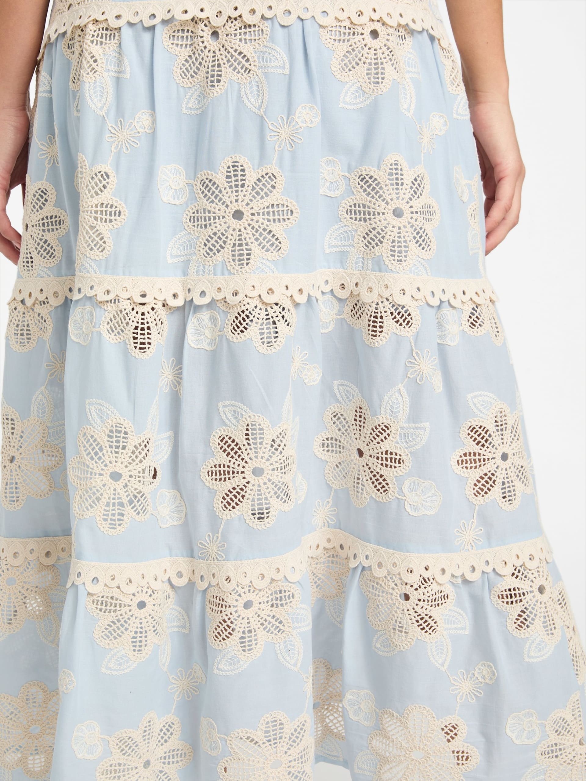 Vestido longo bordado Tabitha