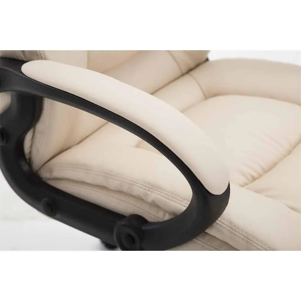 CLP Bureaustoel XL Sparta zwart Frame - Kunstleer - creme