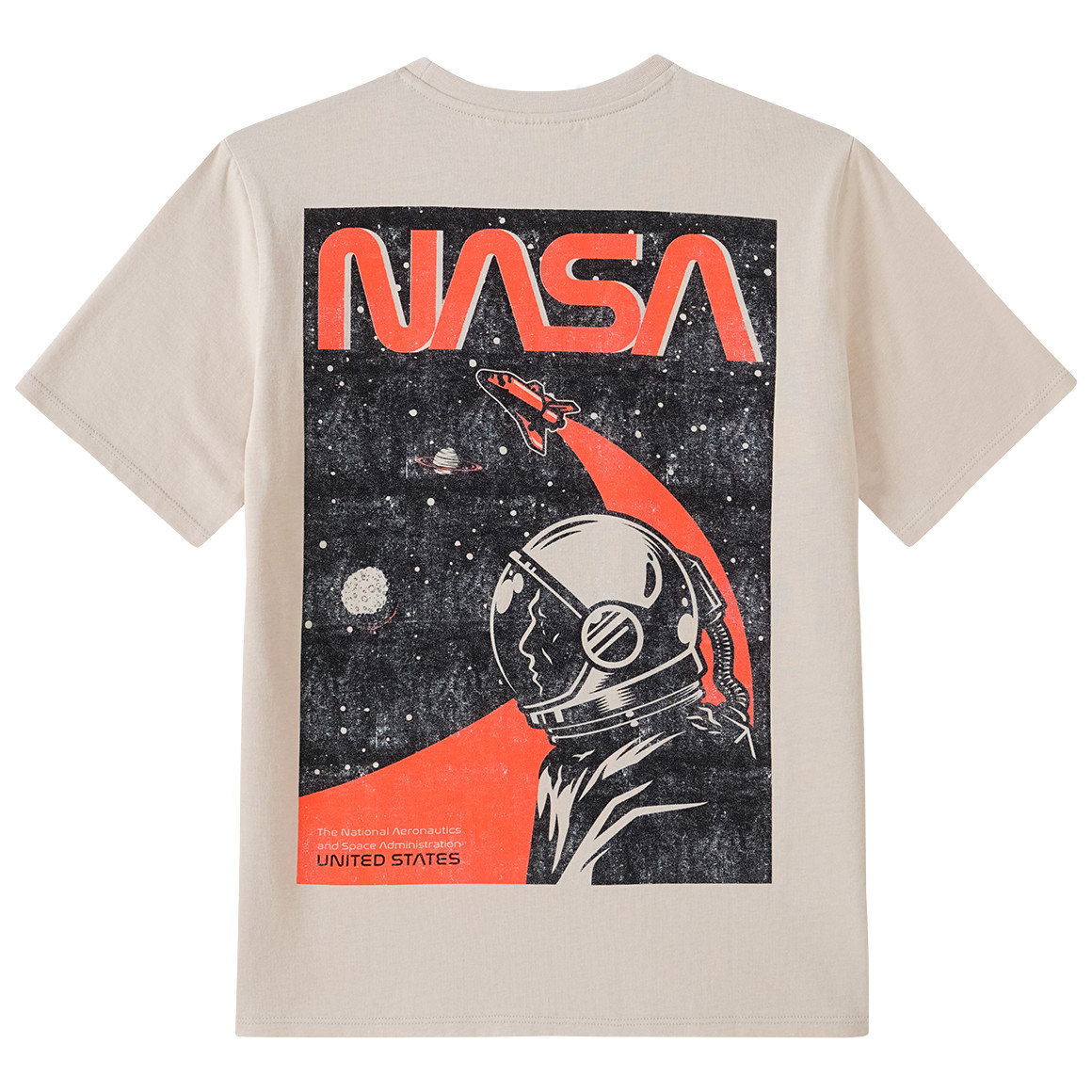 Yigga NASA T-Shirt mit Schriftzug beige