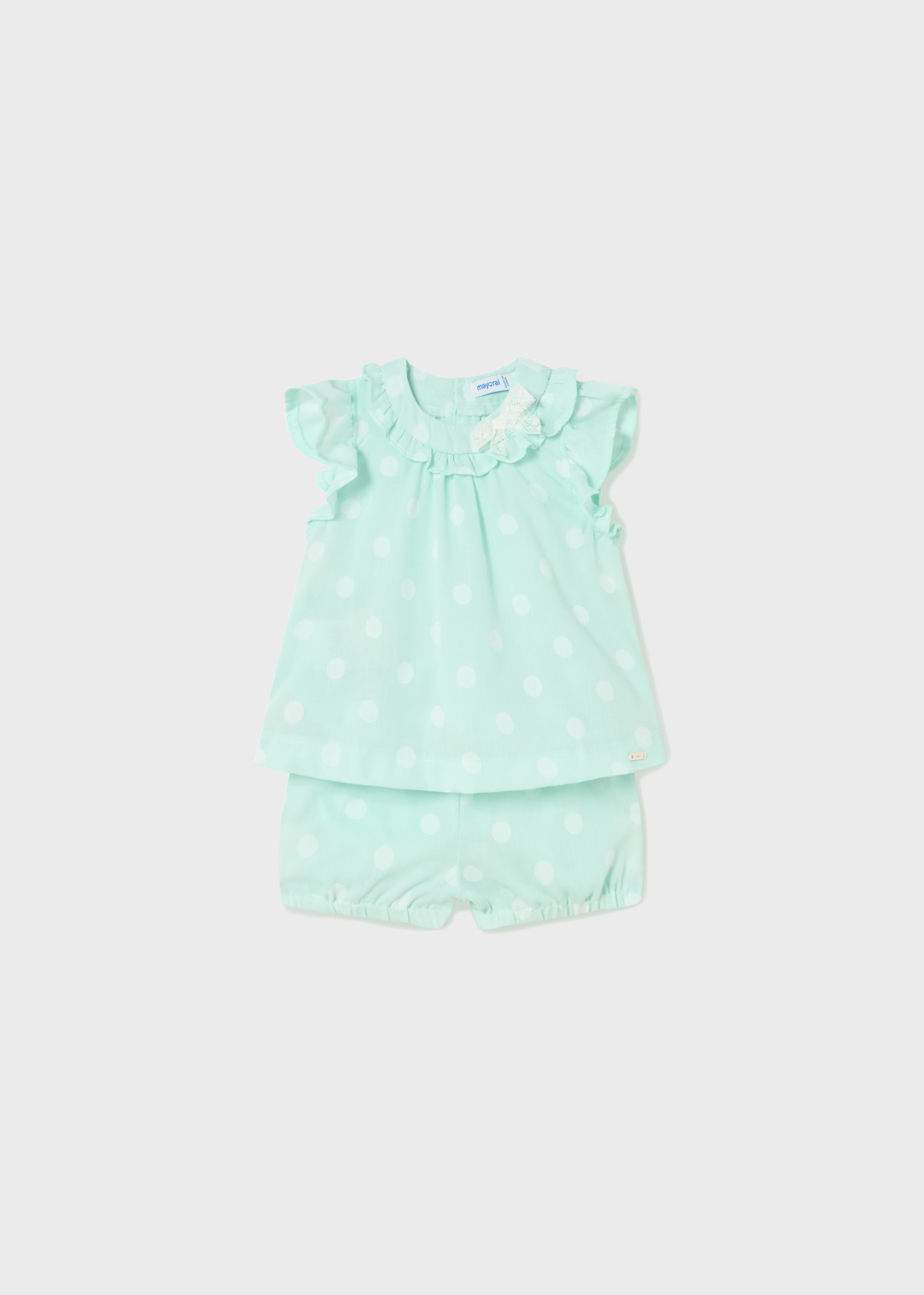 Conjunto de duas peças com estampa de bolinhas para bebê