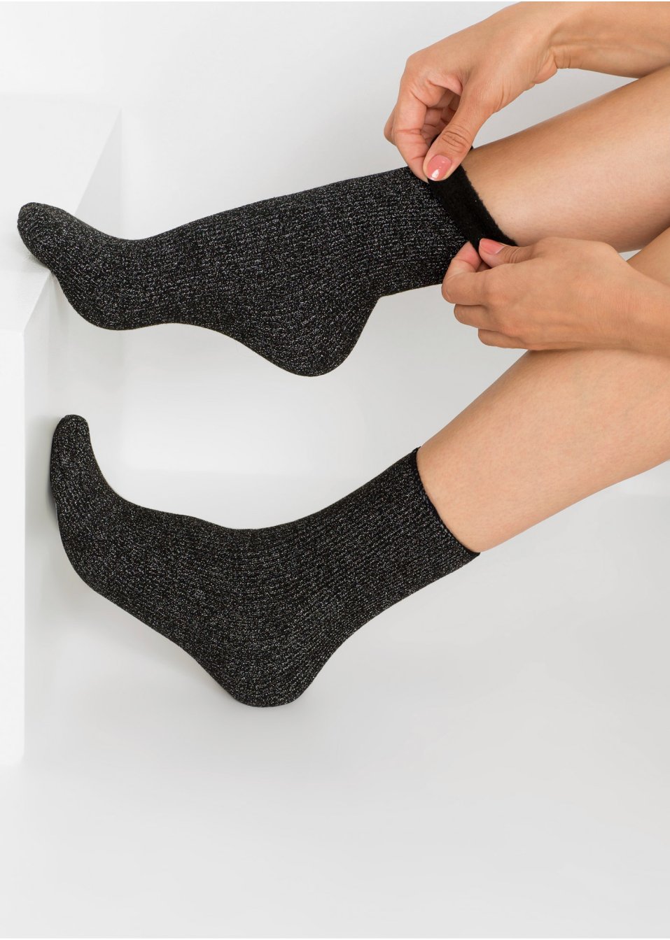 Lot de 4 paires de chaussettes thermo fil brillant