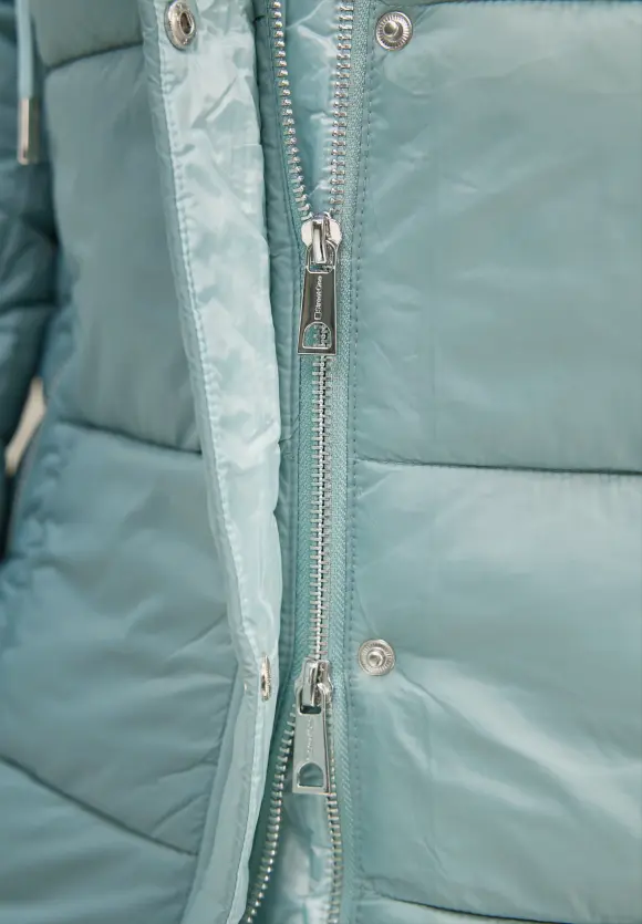 Wintermantel mit Kapuze - polar mint