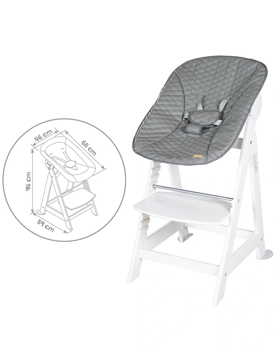 Treppenhochstuhl LUXE 2in1 weiß (Farbe: stone)