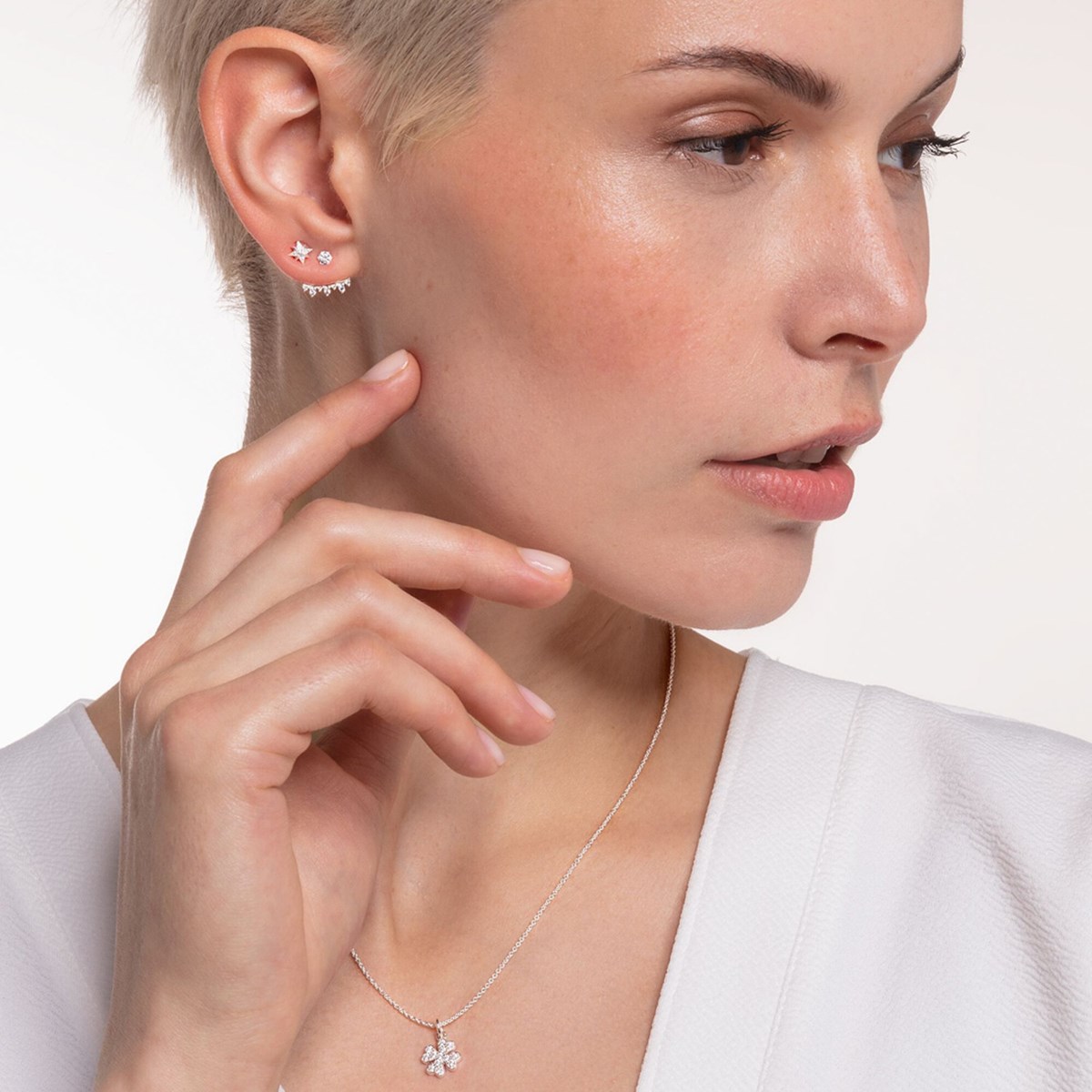 Collier Thomas Sabo trèfle argent oxydes