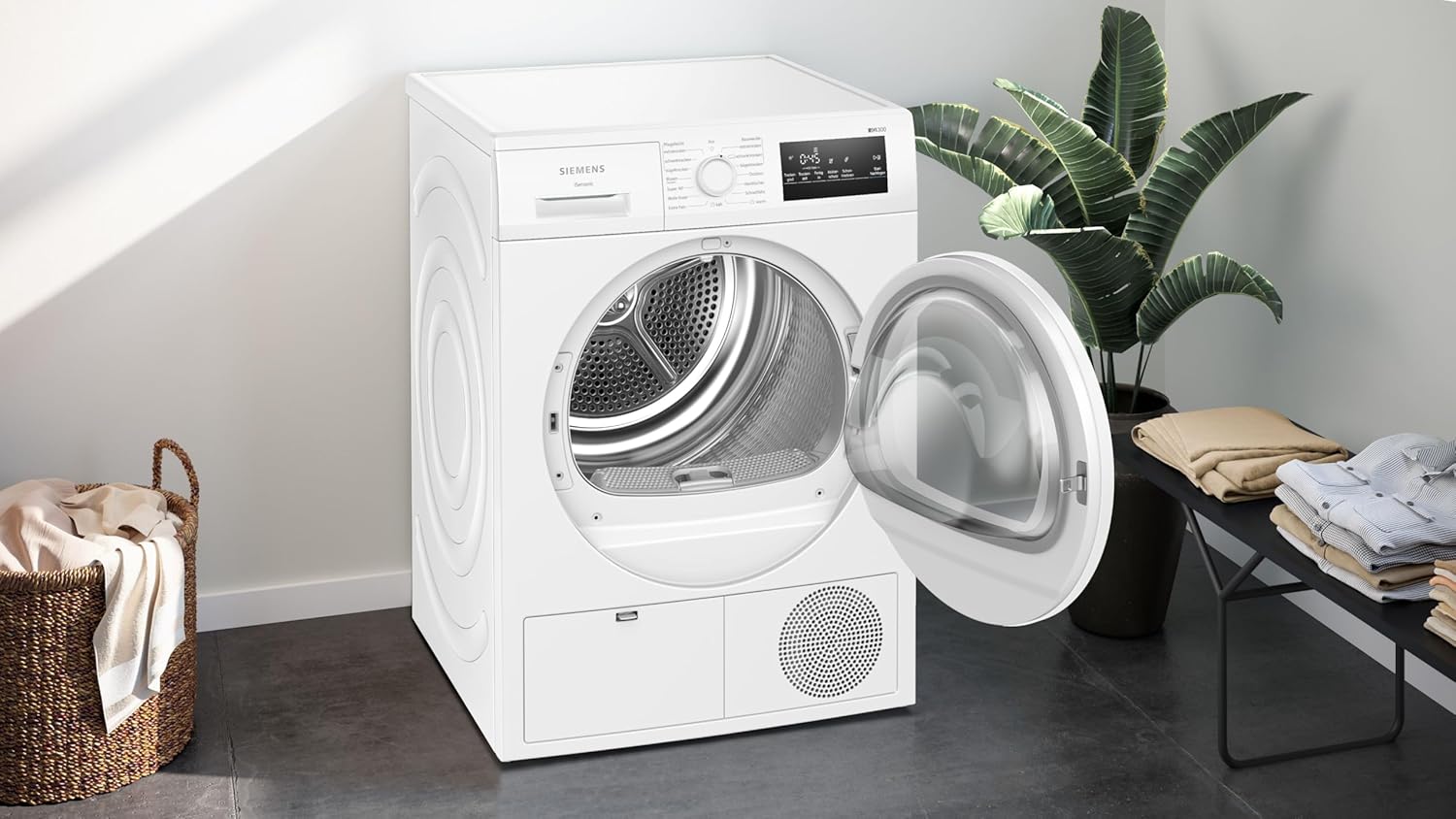 Siemens WT45HVA3 iQ300 Wärmepumpen-Trockner, 8 kg, autoDry-Technologie - schonendes, präzises Trocknen, Outdoor-Trockenprogramm - Trocknen von Funktionskleidung, easyClean-Filter - einfaches reinigen