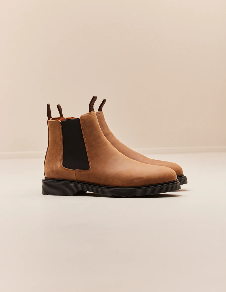 Bottines Axel - Cuir cire d'abeille brun