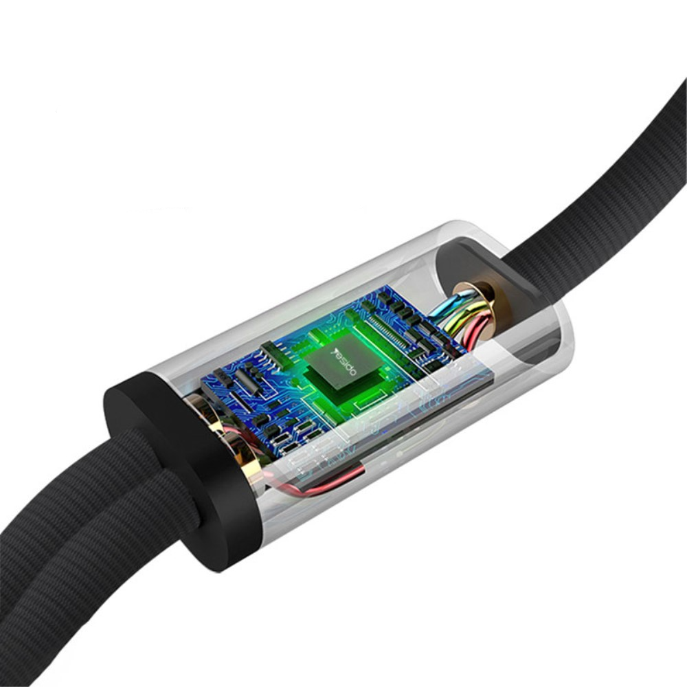 (120cm) 2in1 Lightning auf Audio 3.5mm Klinke Stecker AUX Nylon Kabel   USB A Ladeanschluss mit vergoldeten Kontakten - Schwarz