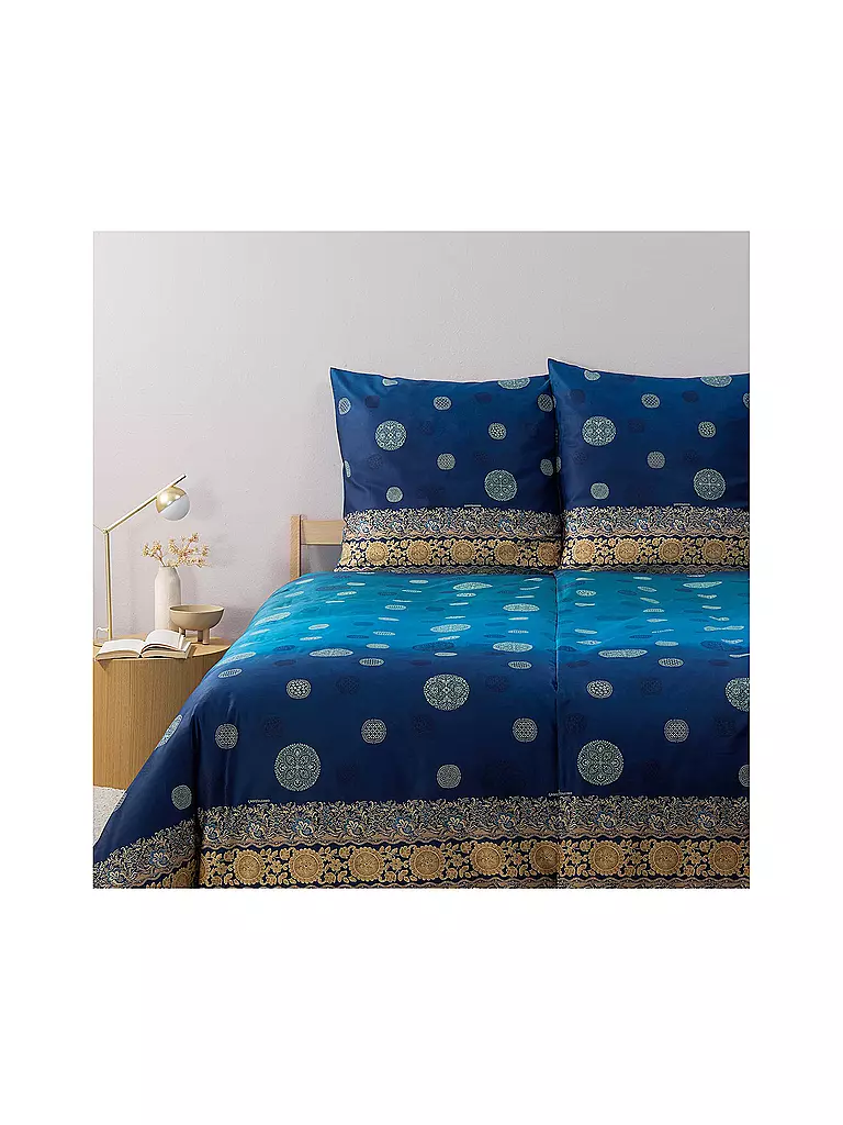 BASSETTI Satin Bettwäsche PALLAVICINO 70x90cm/140x200cm Petrol petrol