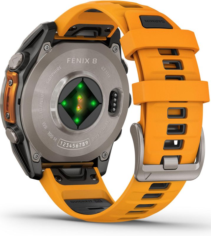 Garmin - Fenix 8 - Smartwatch - Saffier - Titanium - Spark Orange Graphite