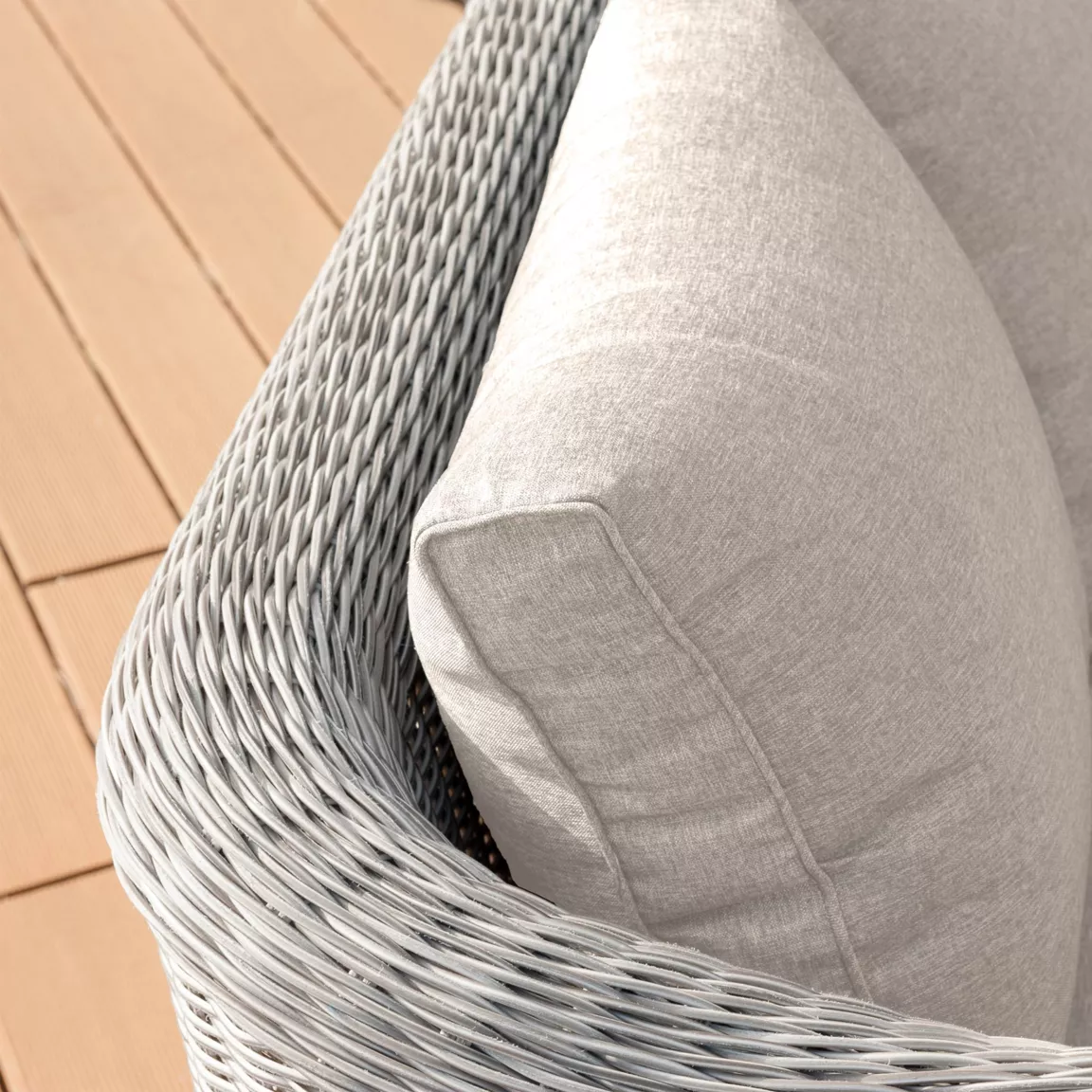 Salon de jardin en résine tressée 7 places 5 pcs Calvi Gris et taupe