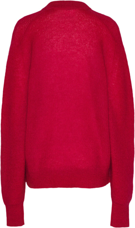 ROTATE Birger Christensen Light Knit Logo Sweater Racing red