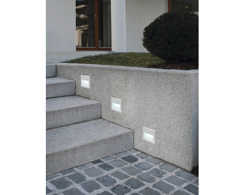 LED-inbouwlamp voor buiten, spuitgietaluminium, 1-lichts, 3,7 W, 400 lm, 4000 K, neutraal wit, 140x140/133x130 mm, Zimba zilver