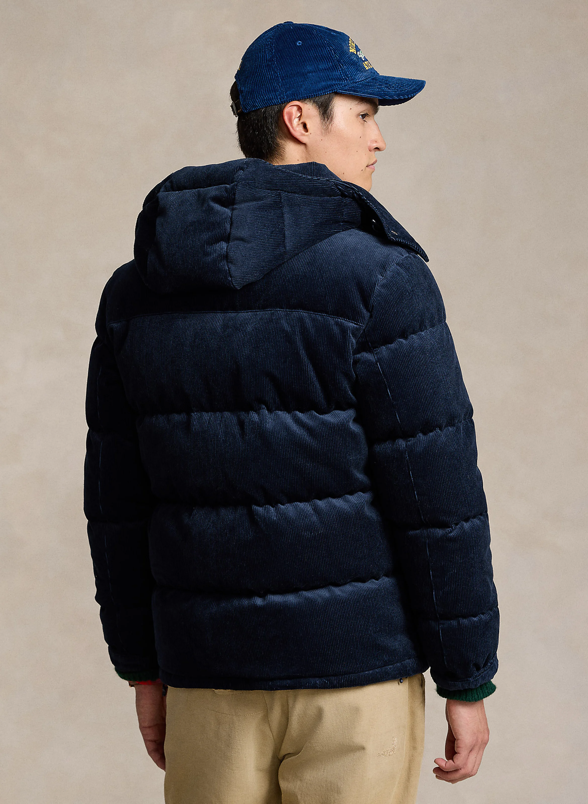 Doudoune matelassée en velours de coton | Bleu