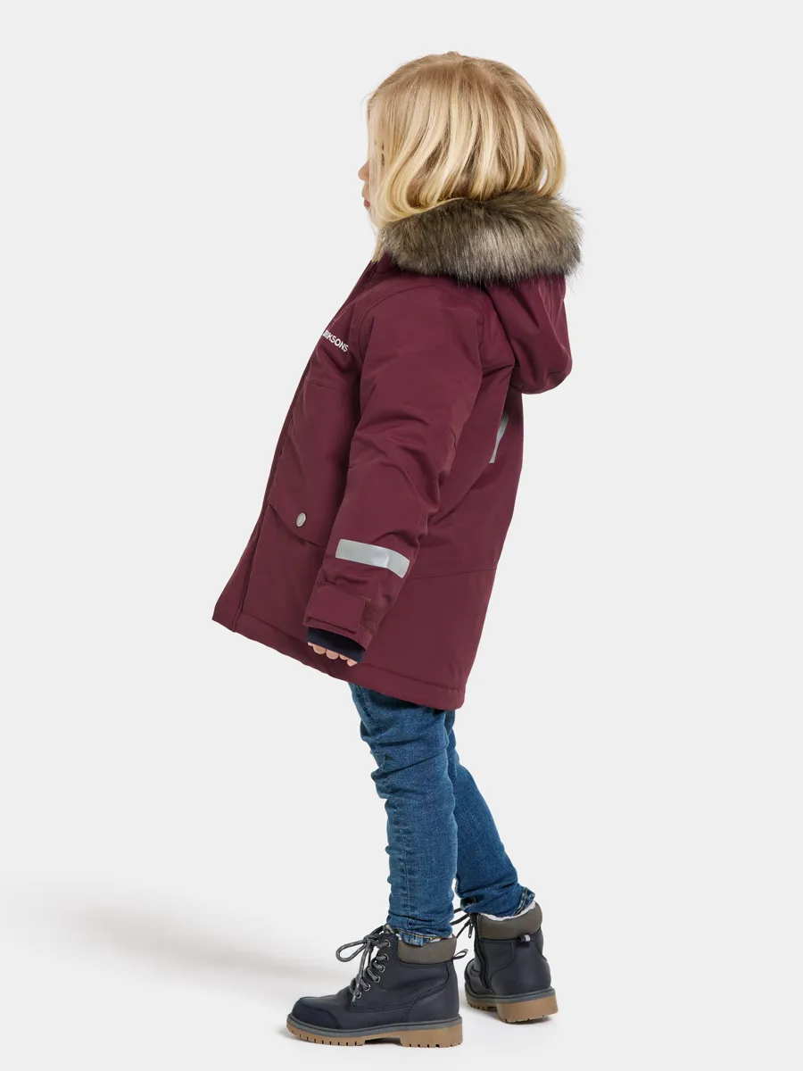 Didriksons Kids' Bjärven Parka 3 Rusty Wine