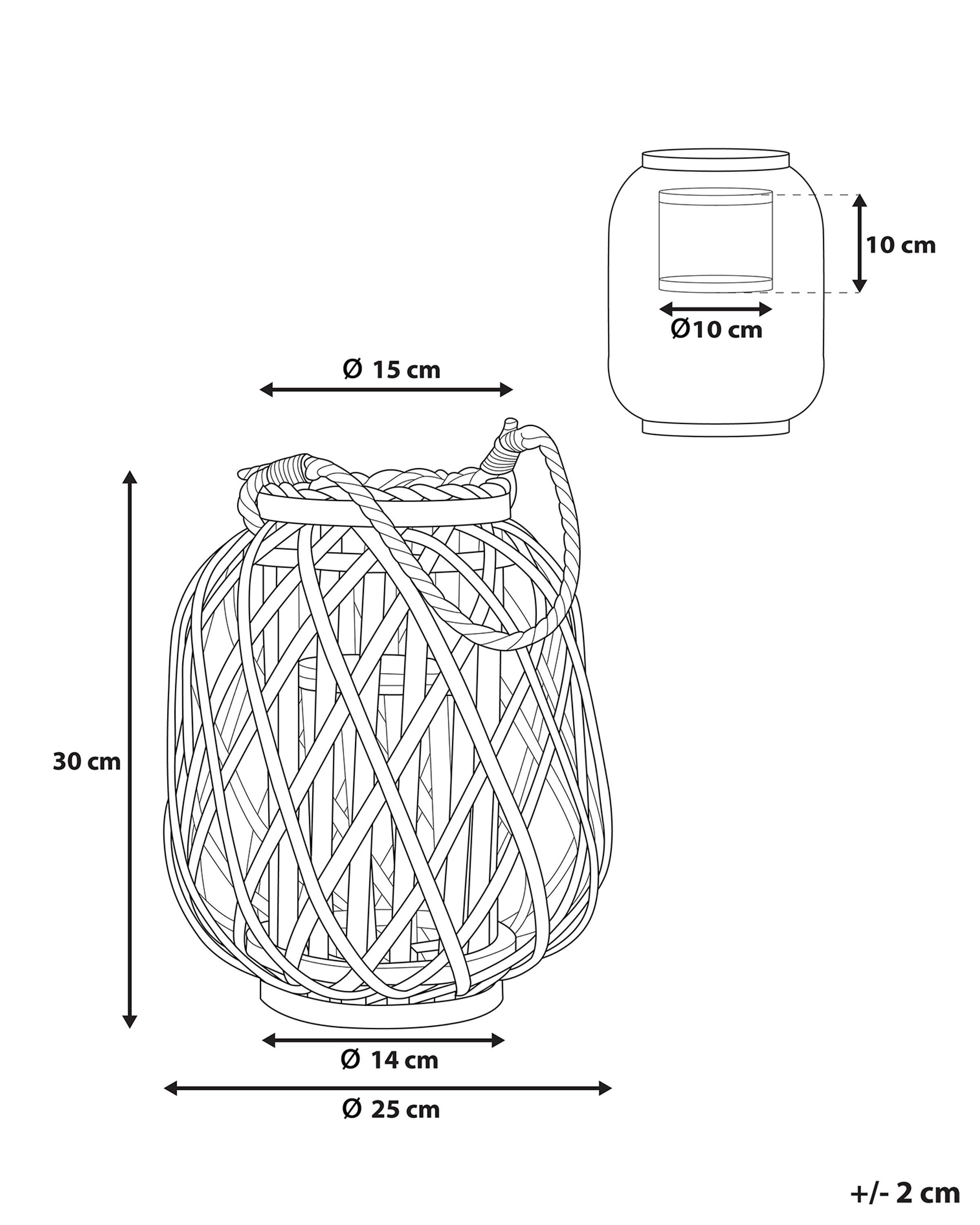 Lantaarn MAURITIUS Wilgenhout 30 cm Zwart