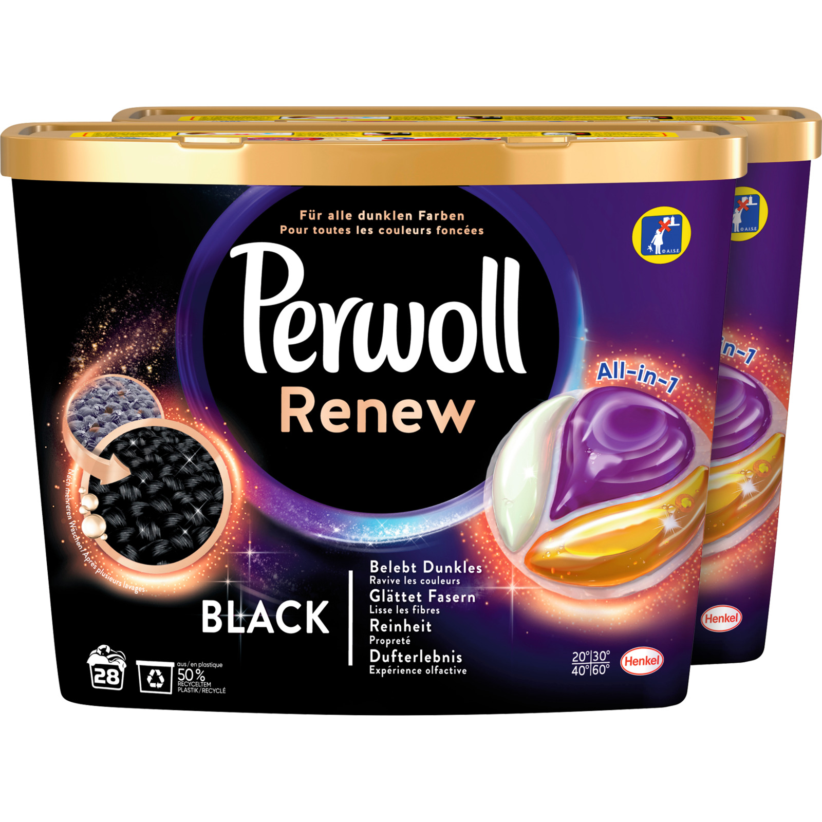 Perwoll Renew Caps Black 2 x 28 Waschgänge