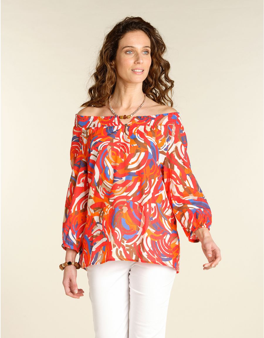 Blouse en coton rouge