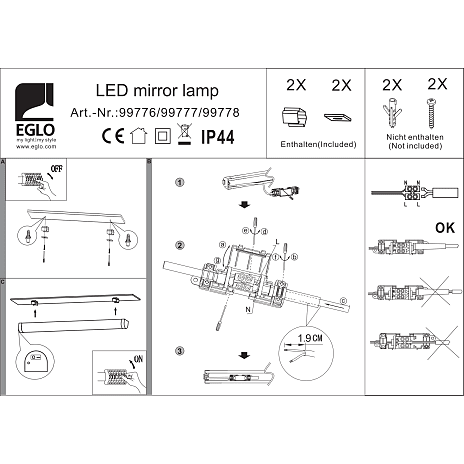 TRAGACETE badlampe - krom