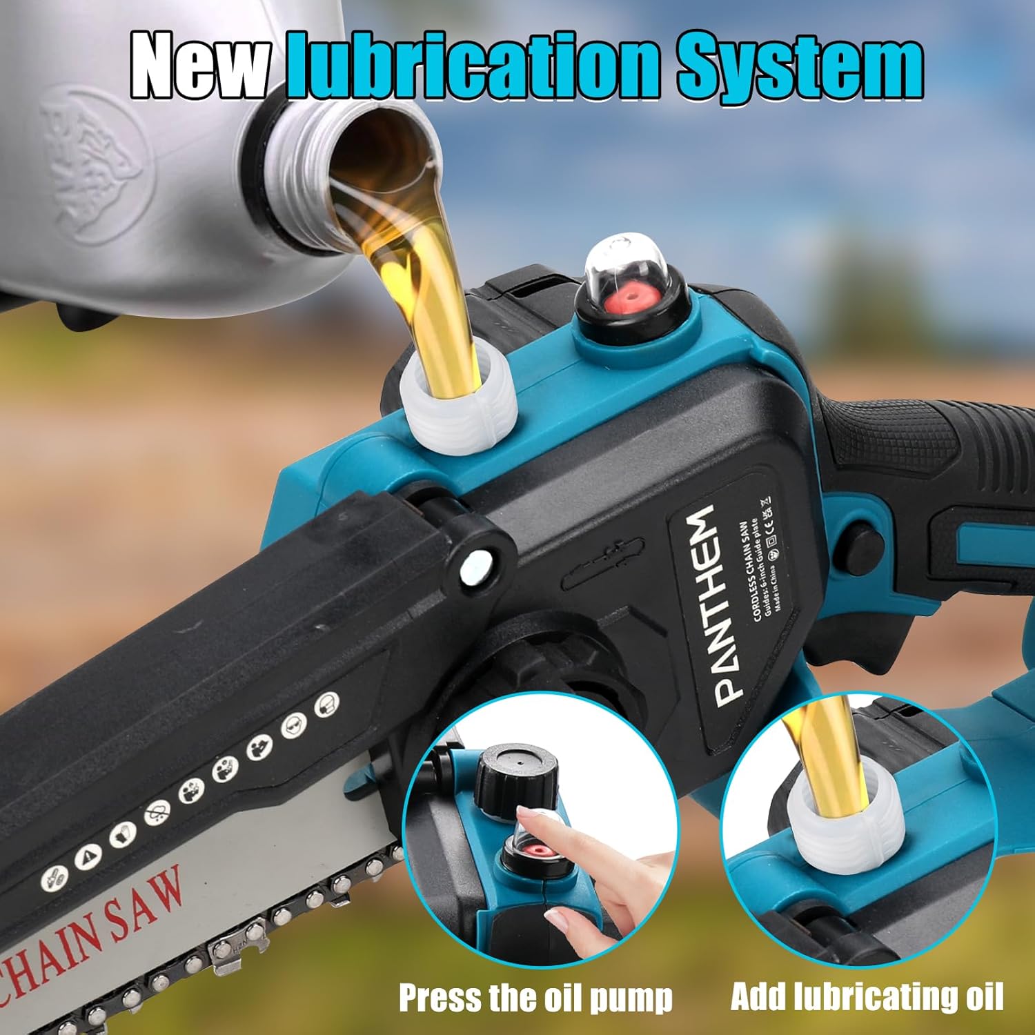 Akku Hochentaster Ast Kettensäge Profi-Astsäge für Makita 18V, 2 IN 1 Mini 6 zoll Akku Kettensäge und Teleskop with panthem akku 21V 4000mAh Elektro Hochentaster Astsäge Arbeitshöhe bis 4,5m