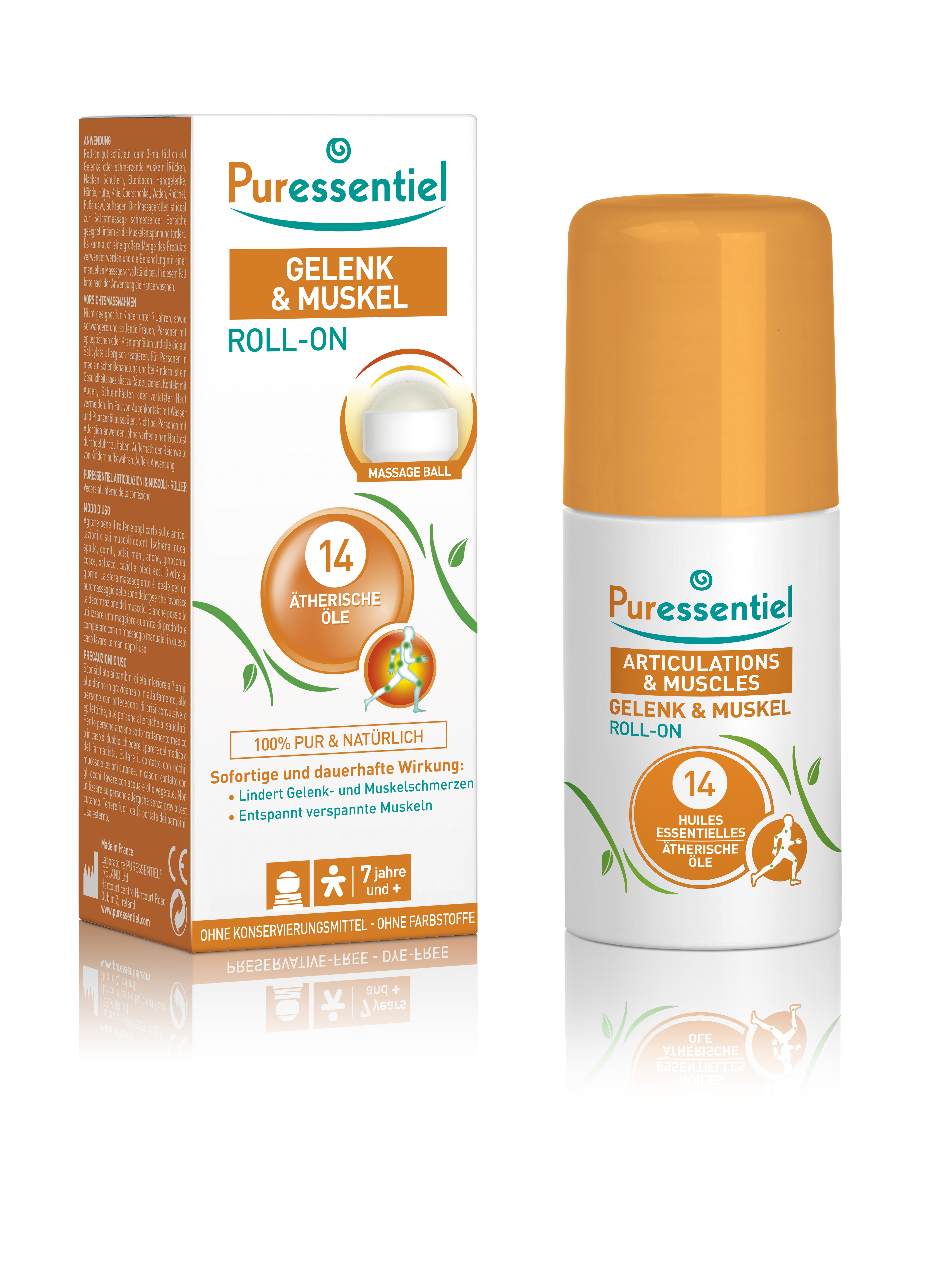 Puressentiel Gelenk & Muskel Roll-on<br>75 ml, Roll-on, Roll-on, 14 ätherische Öle