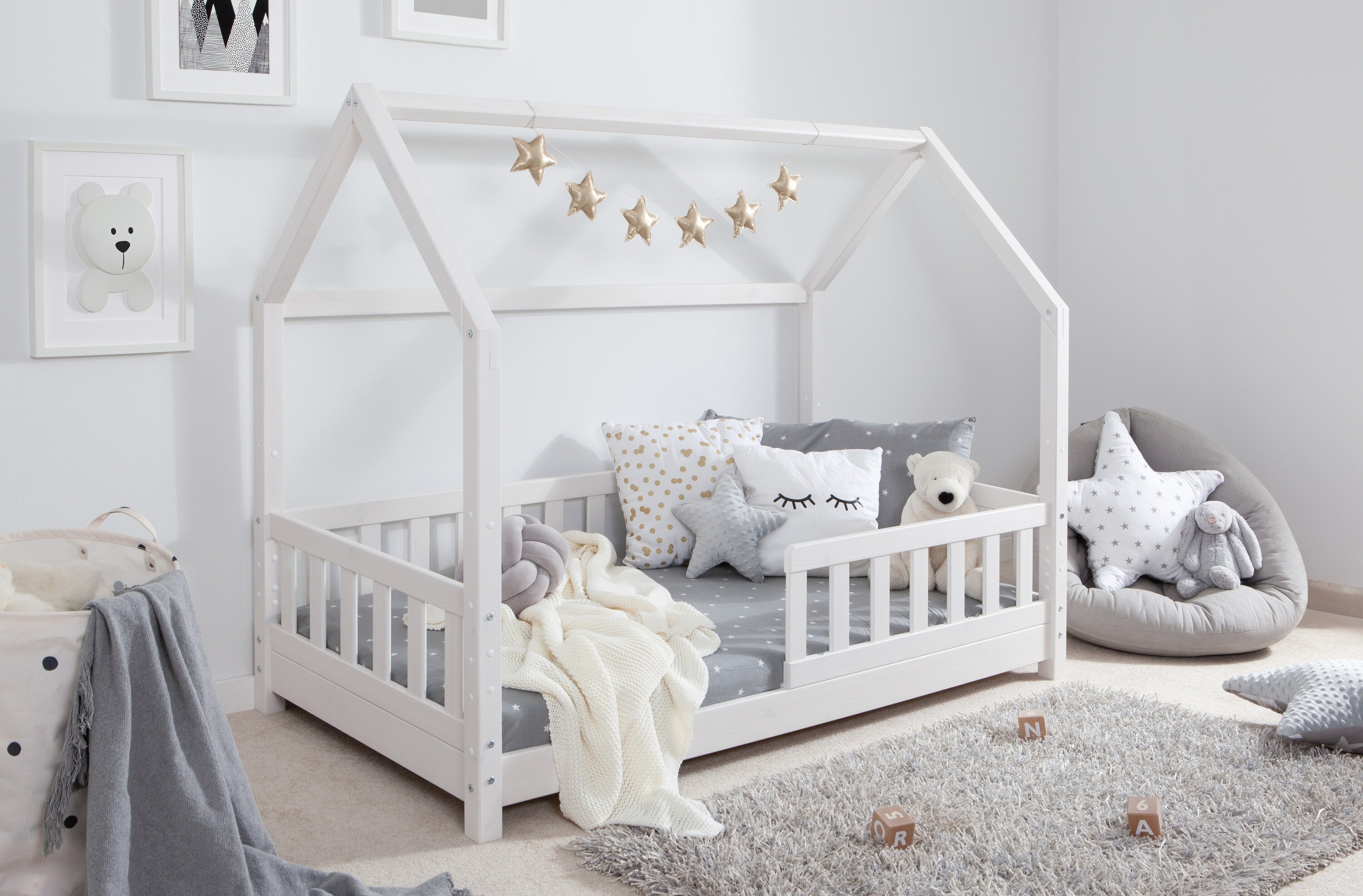 TiCAA Kinderbett Hausbett 