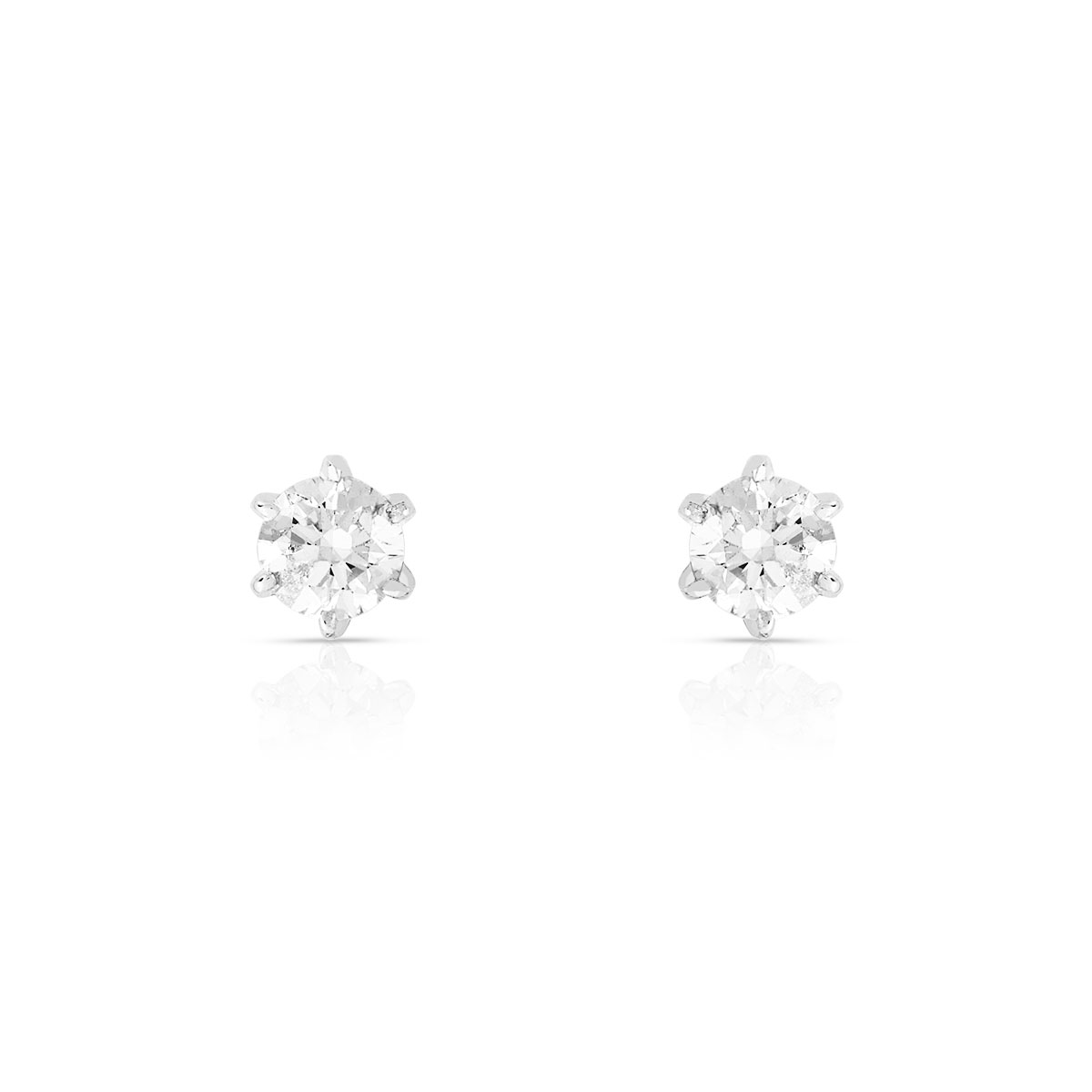 Boucles d'oreilles or 750 blanc diamant H/P1