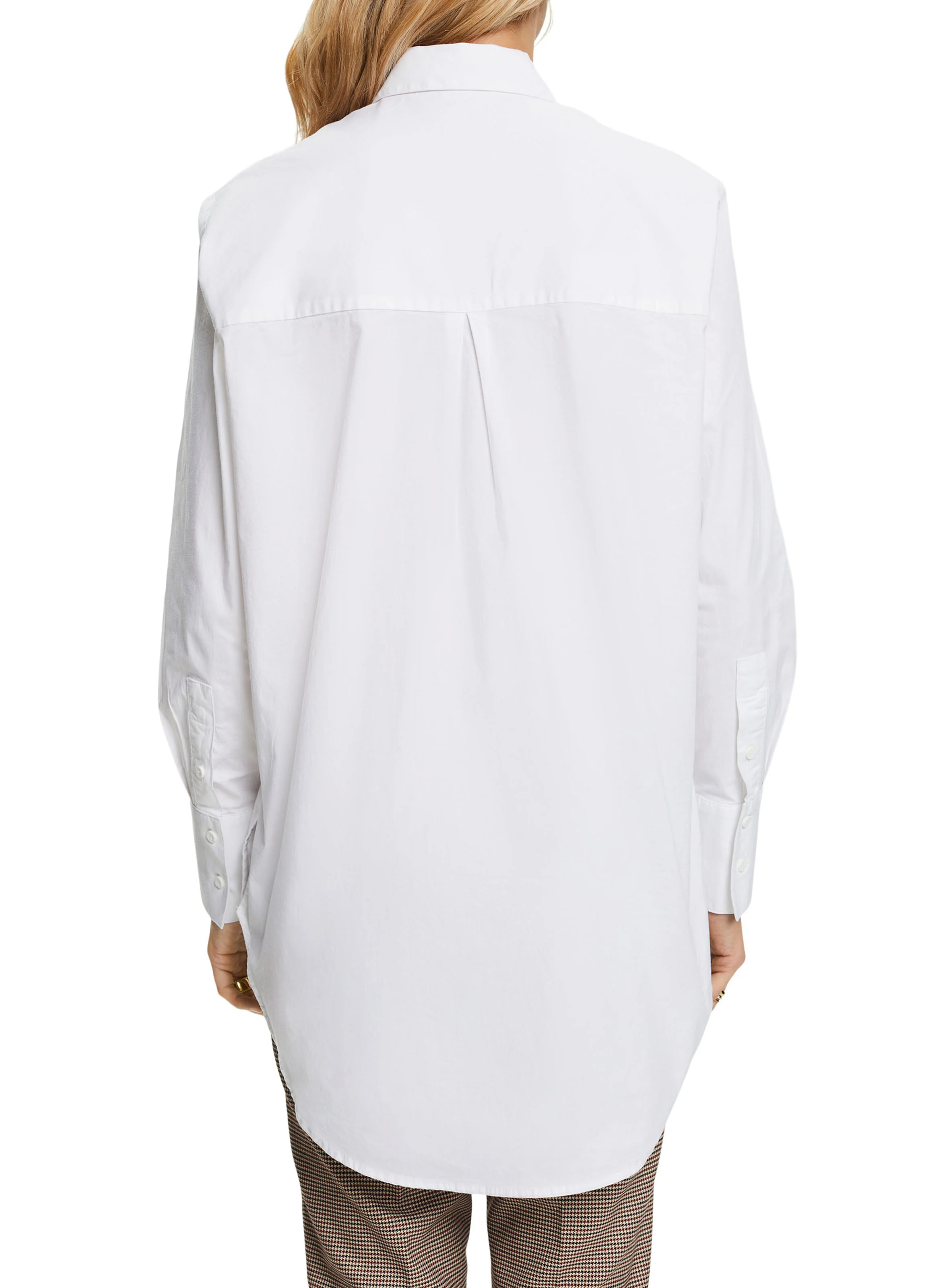 Chemise ajustée col classique en coton | Blanc