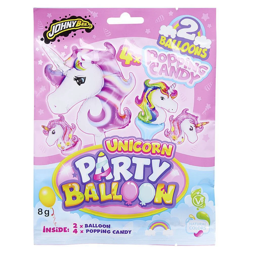 Ballon de fête x2 avec sachet de poudre pétillante x4