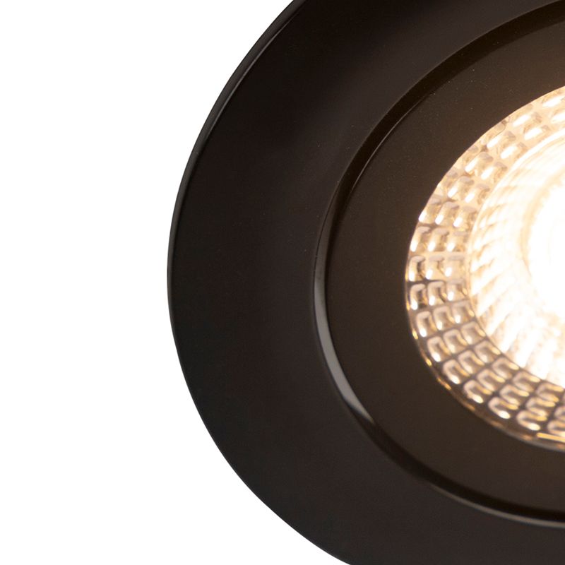 Set van 5 moderne inbouwspots zwart incl. LED 3-staps dimbaar - Mio