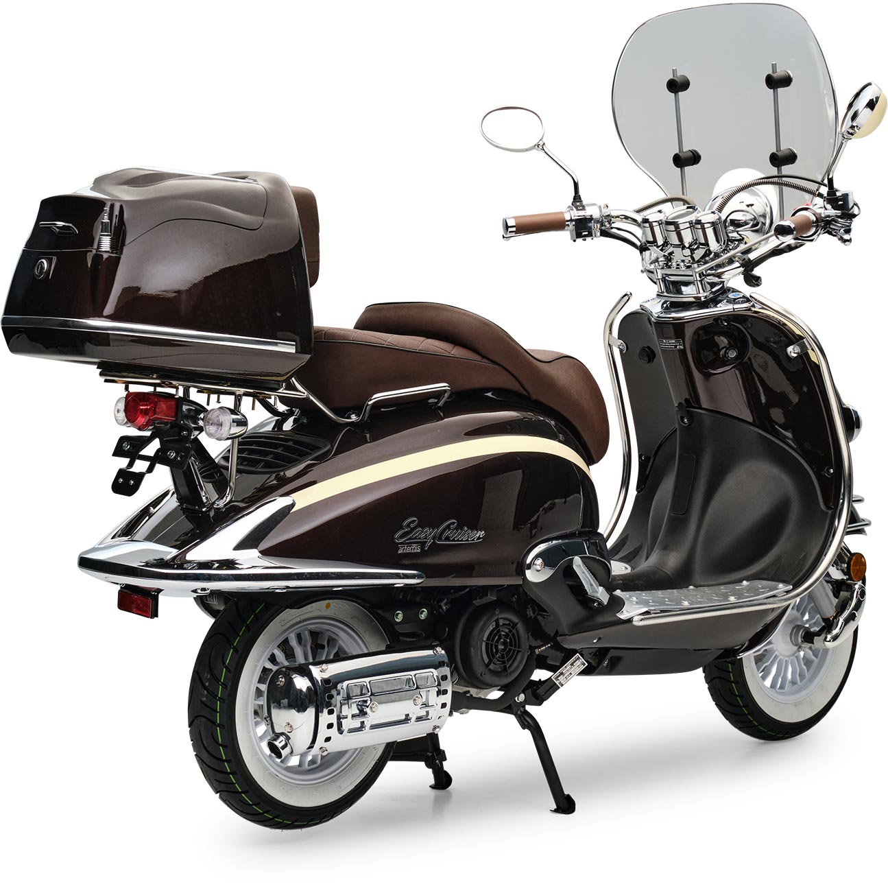 Motorroller Retro EasyCruiser Artemis Braun Beige 125ccm Scooter Kraftradtrad